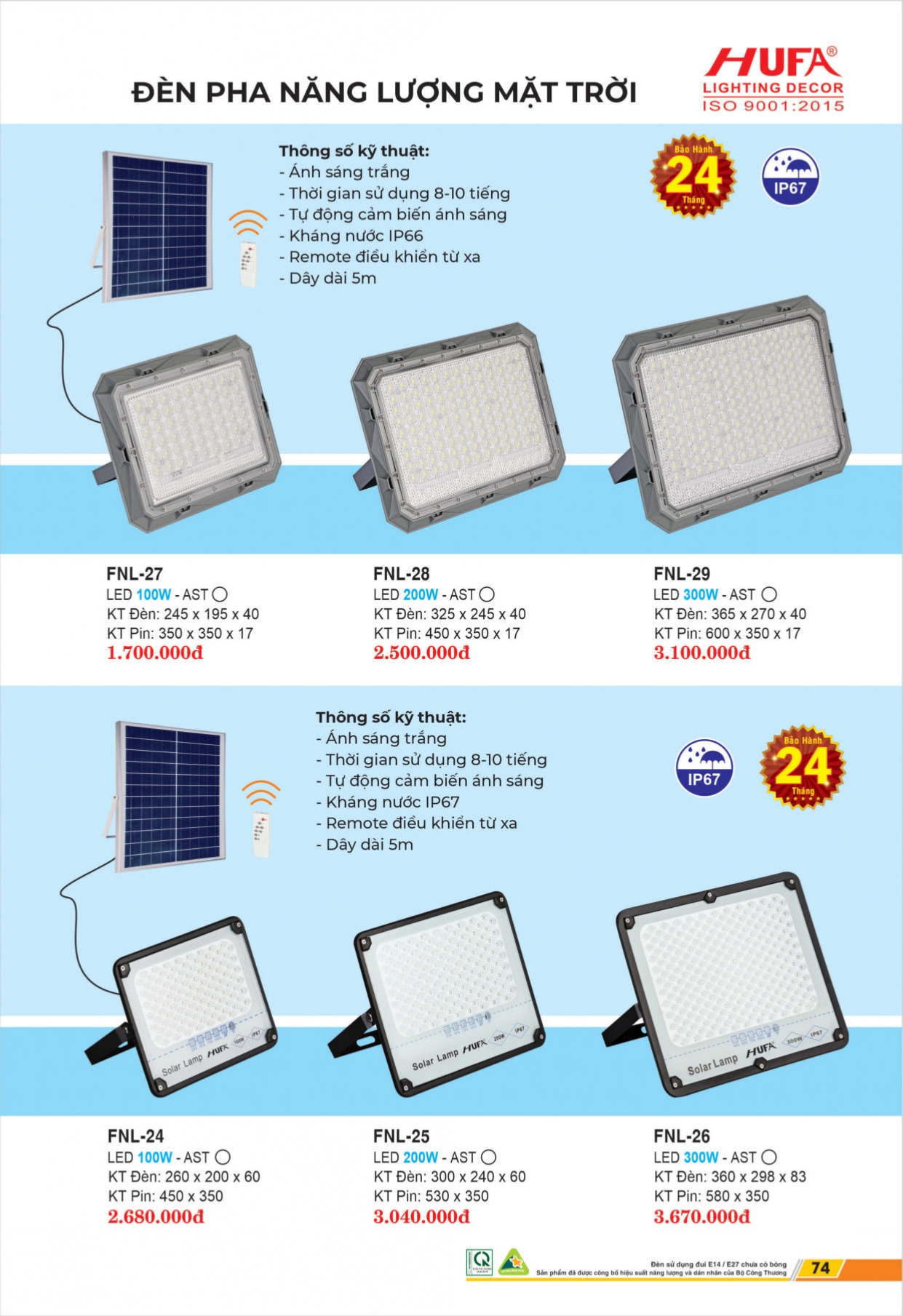 Bảng giá đèn LED HUFA 2026